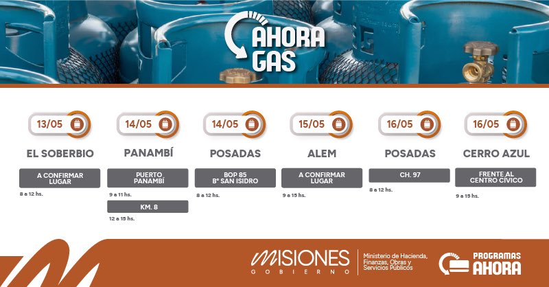Ahora Gas en Misiones: conocé el cronograma de todo mayo 2 4 - CRONOGRAMA 3 - 3