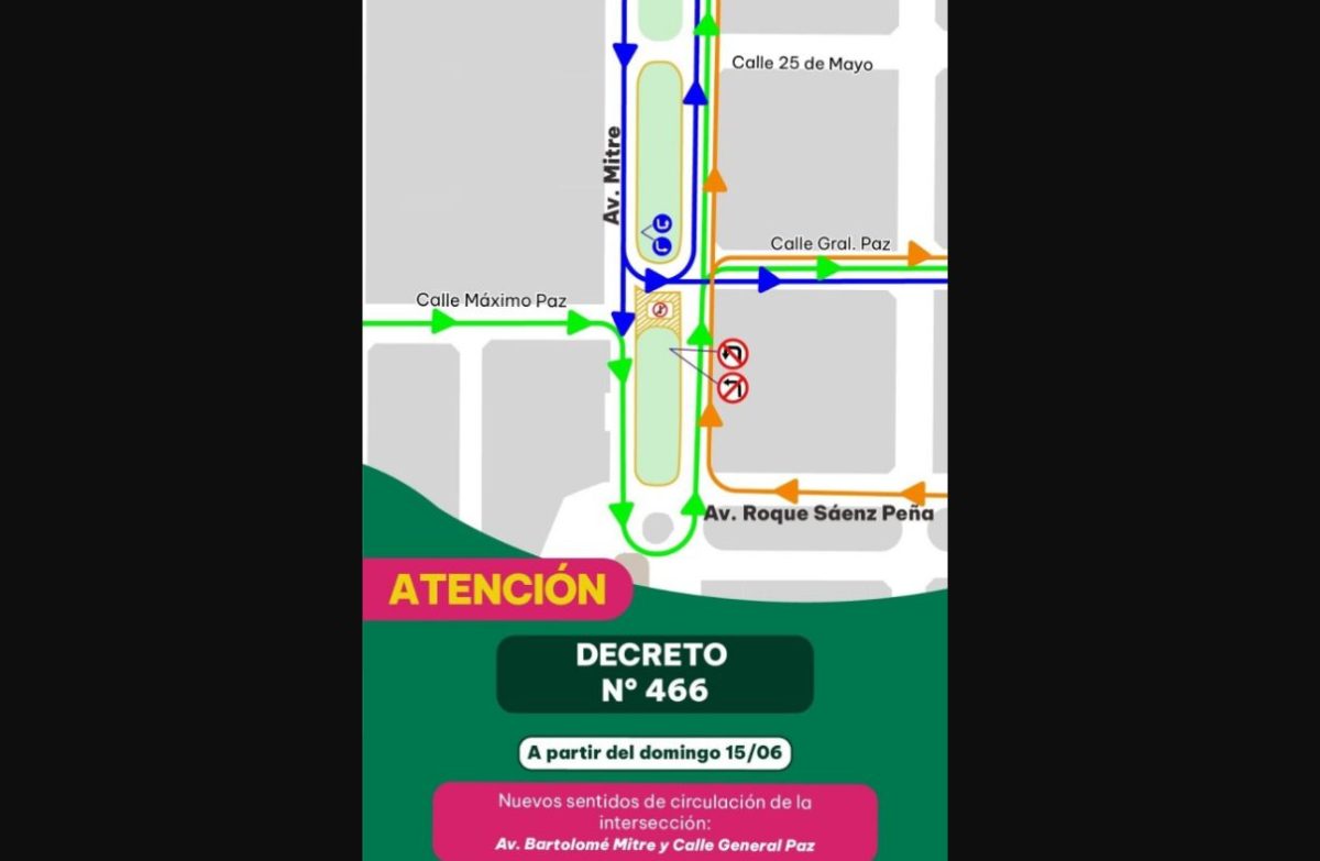 Posadas nuevo esquema de transito en Mitre y General Paz ya esta en vigencia - 1