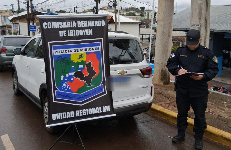 Auto robado en Brasil fue recuperado en Irigoyen