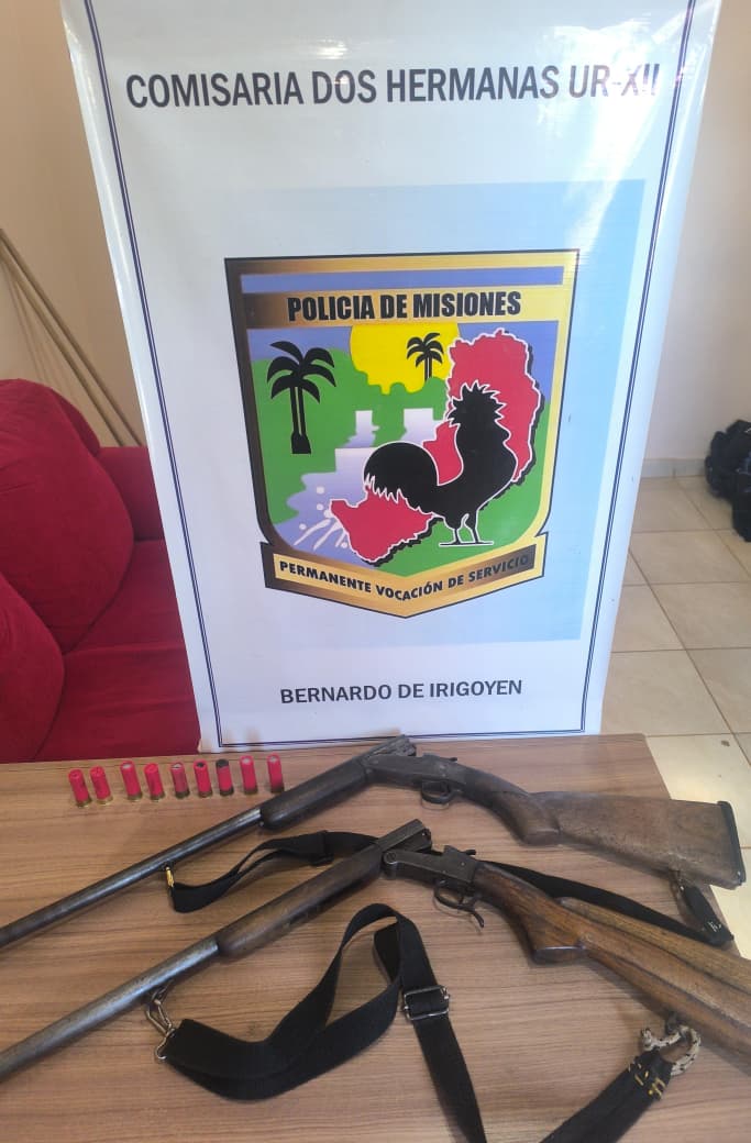 Cinco hombres fueron detenidos por amenazas y portacion de armas en Bernardo de Irigoyen 1 - 25