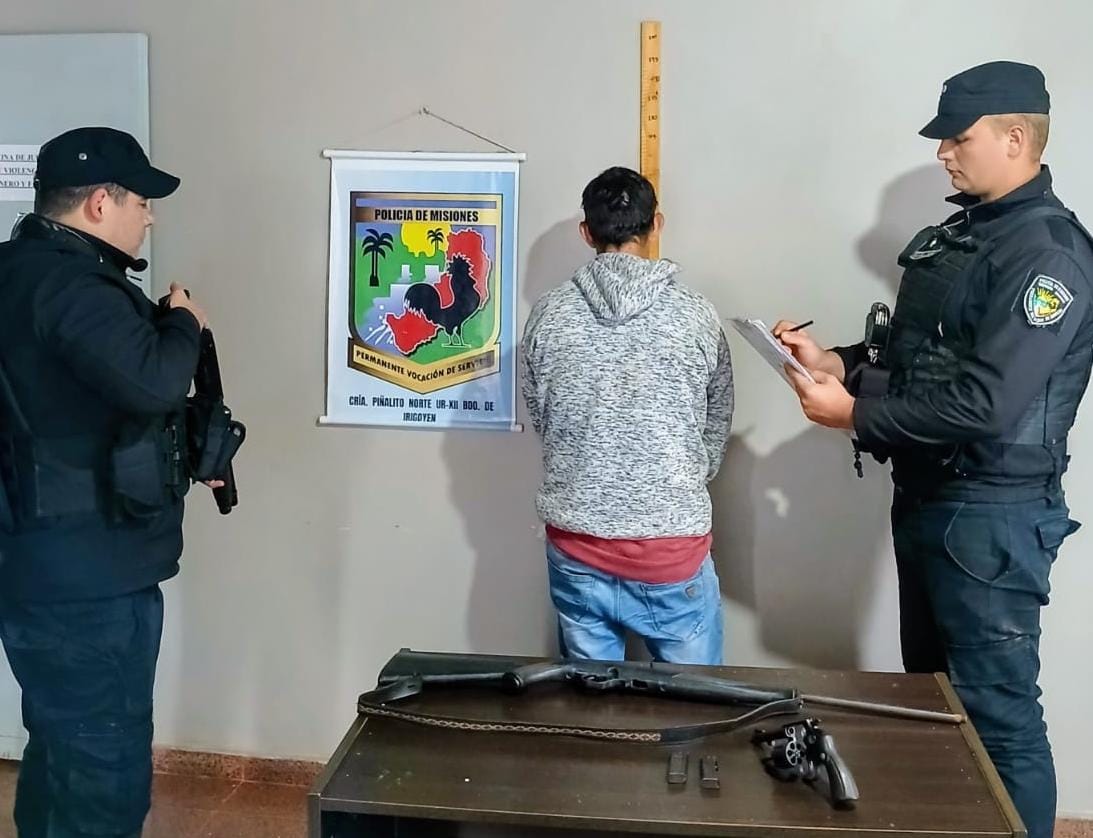 Un detenido por amenazar a su esposa en San Antonio: secuestraron armas de fuego