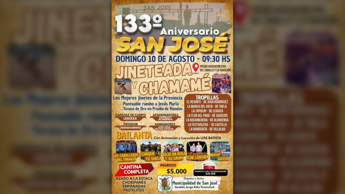 San José celebrará su 133° aniversario con tres días de música, tradición y cultura