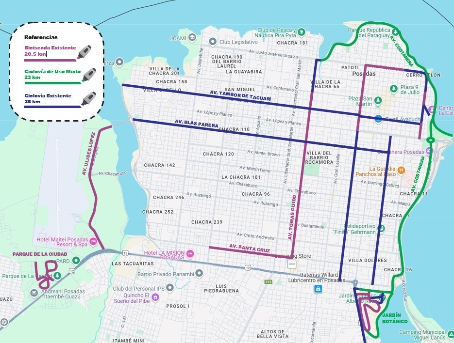Bicisendas y ciclovías: Posadas ya ofrece 70 km de recorrido seguro y ecológico 3 6 - bicisendas 4 - 5