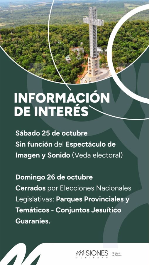 Conjuntos Jesuíticos y Parques Provinciales estarán cerrados este domingo de elecciones 1 2 - WhatsApp Image 2025 10 23 at 11.59.51 - 1