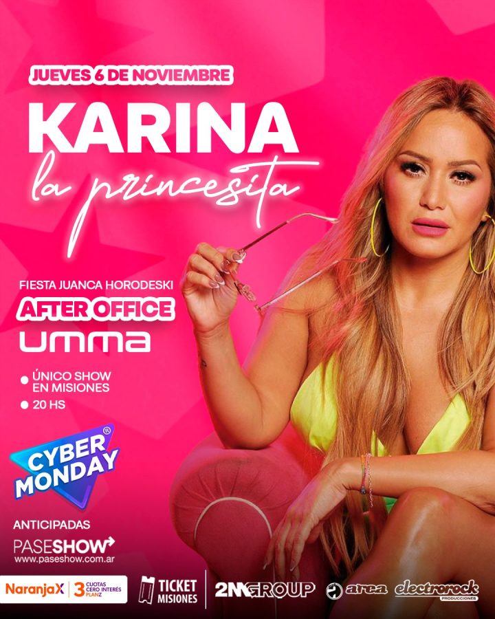 Últimas entradas para el show de Karina hoy en Posadas 1 2 - CYBER MONDAY 1 - 1