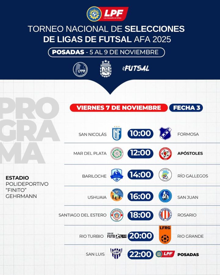 Comenzó el Nacional de Selecciones de Futsal AFA en el "Finito" Gehrmann de Posadas 5 10 - Comenzo el primer Torneo Nacional de Selecciones de Futsal AFA en el Finito Gehrmann de Posadas 3 - 9