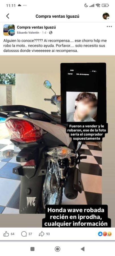 Iguazú: simuló una compra, se llevó la moto y cayó al presentarse a una segunda cita 1 2 - ladron iguazu 1 - 1