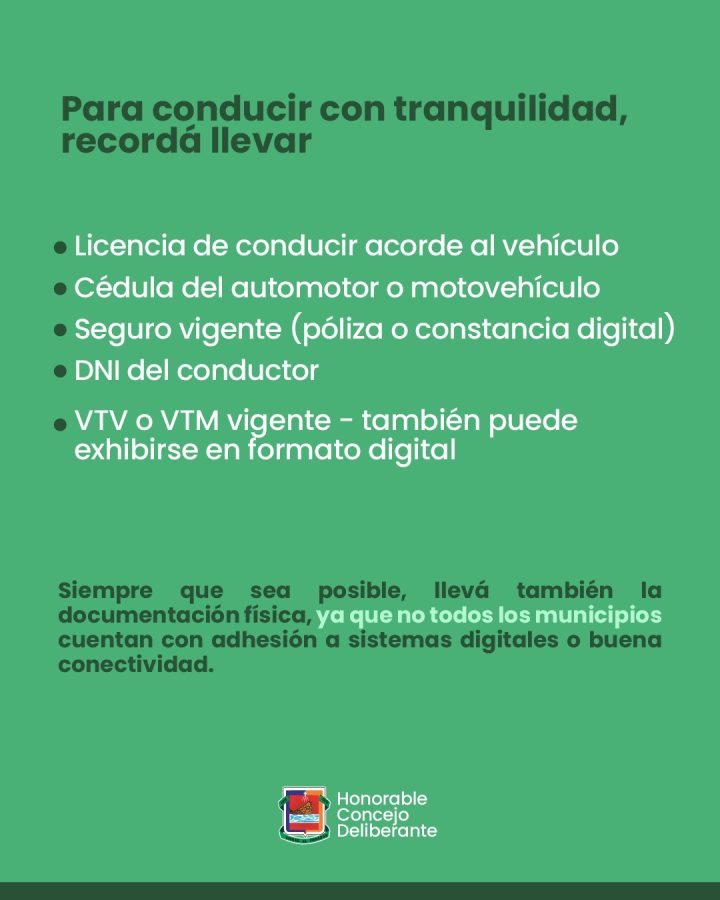 Documentación obligatoria para conducir: qué exige la ordenanza municipal de Posadas 1 2 - Documentacion obligatoria para conducir que exige la ordenanza municipal de Posadas 1 - 1