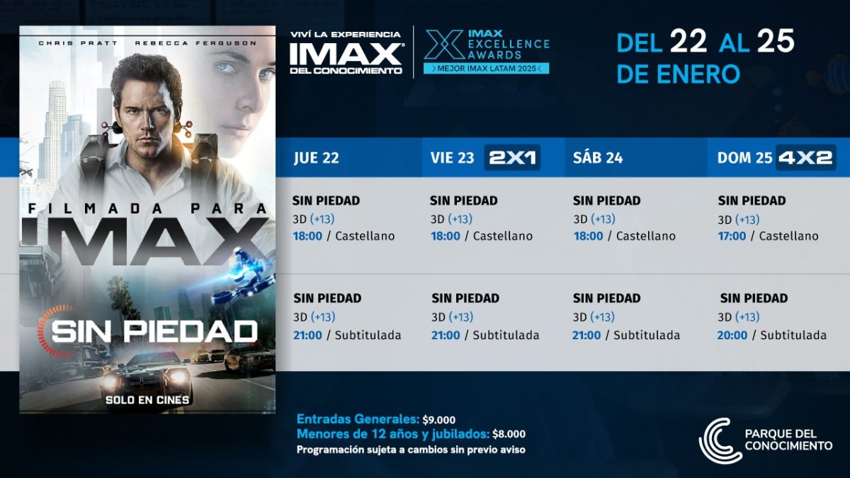 El IMAX del Parque del Conocimiento vuelve con una cartelera Sin Piedad - 1