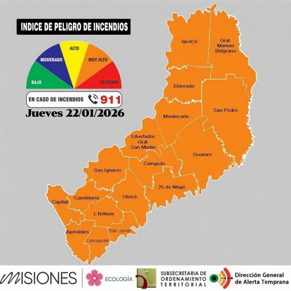 Elevan a naranja el alerta por alto riesgo de incendios en Misiones - 1
