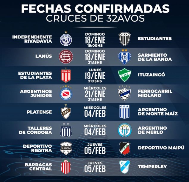 La Copa Argentina 2026 confirmó el cronograma completo de los 32avos de final 1 2 - La Copa Argentina 2026 confirmo el cronograma completo de los 32avos de final 1 - 1