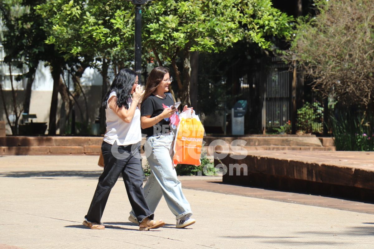 Tiempo clima Posadas plaza centro personas verano compras (8)