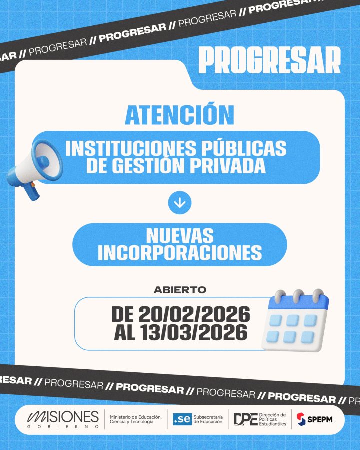 Escuelas publicas de gestion privada de Misiones podran incorporarse al Progresar 2026 - 1
