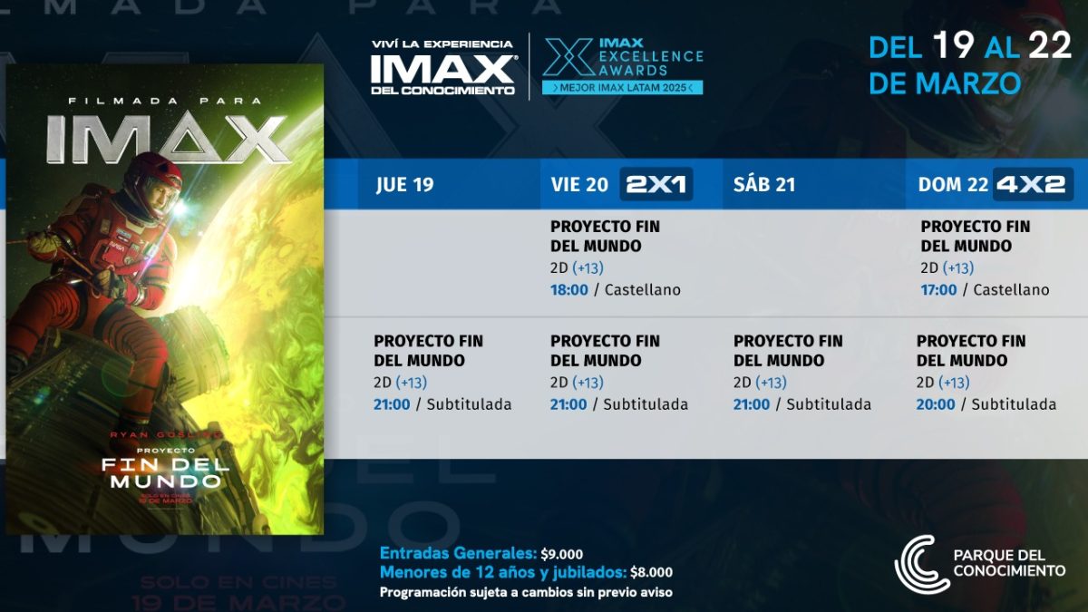 Cartelera IMAX 19 22 - 1