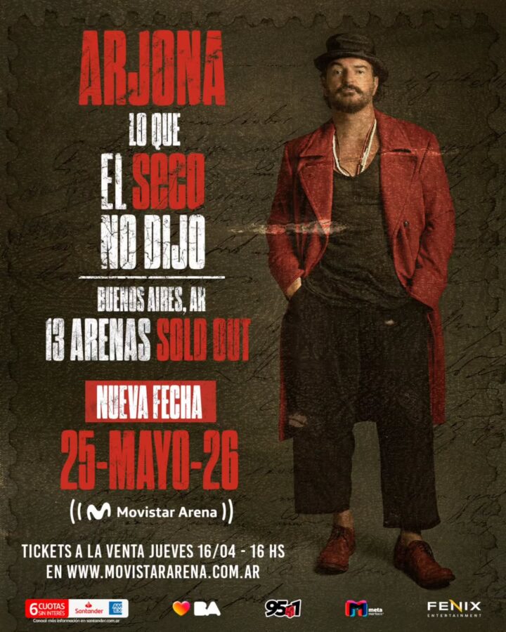 Histórico: Ricardo Arjona agregó tres nuevas fechas en Buenos Aires y alcanzará los 17 shows 1 2 - Historico Ricardo Arjona agrego tres nuevas fechas en Buenos Aires y alcanzara los 17 shows 2 - 1
