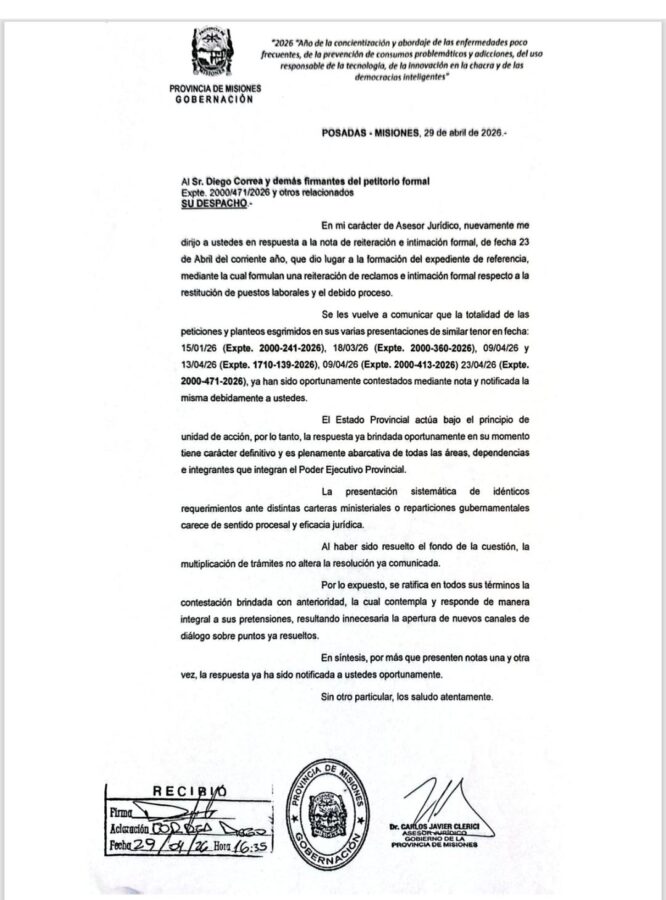 La Jefatura de Policía descartó reincorporar a los ex efectivos desplazados que acampan en la 9 de Julio 3 6 - comunicado de jefatura 3 - 5
