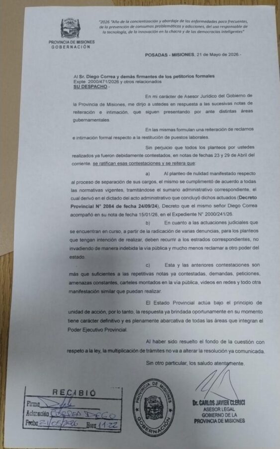 La Jefatura de Policía descartó reincorporar a los ex efectivos desplazados que acampan en la 9 de Julio 4 8 - comunicado de jefatura 4 - 7