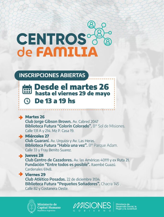 Ya están abiertas las inscripciones al programa Centros de la Familia 2 4 - program 2 - 3