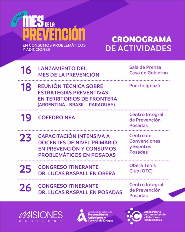 Misiones celebrará el Mes de la Prevención con charlas, capacitaciones y trabajo territorial 2 4 - Misiones celebrara el Mes de la Prevencion con charlas capacitaciones y trabajo territorial - 3