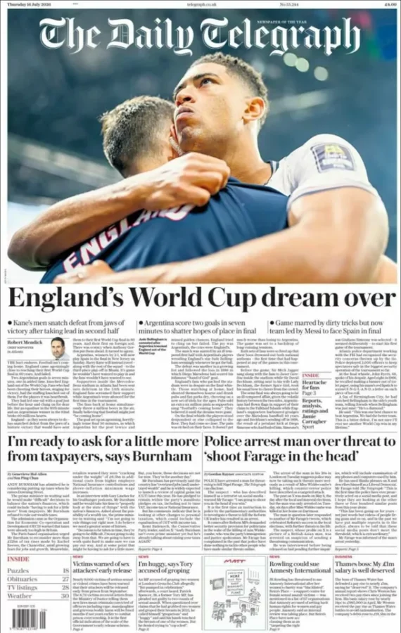 Destrozados y Derrotados por Messi la dura reaccion de la prensa inglesa tras la eliminacion ante Argentina 3 - 13
