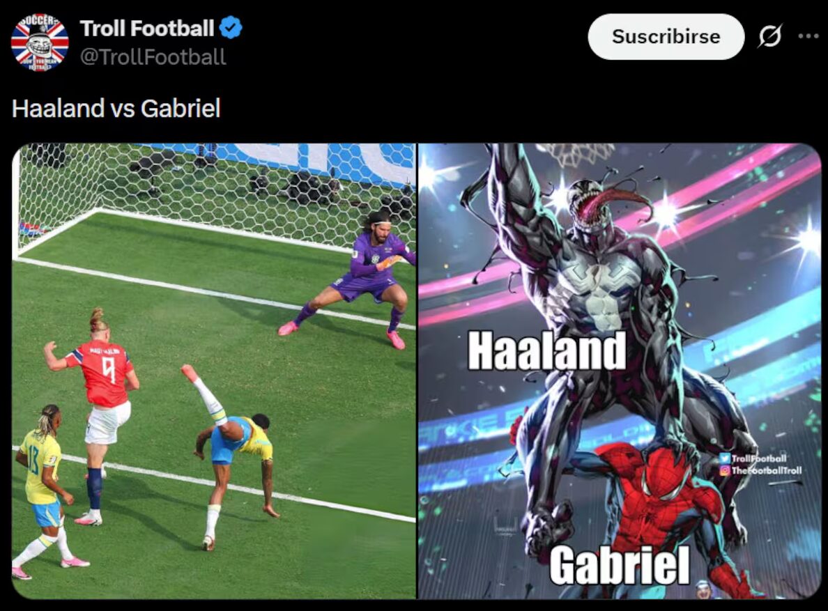 Los memes de Brasil vs. Noruega por el Mundial 2026: Haaland fue héroe y Bruno Guimarães quedó en el centro de las bromas 2 4 - Los mejores memes de Brasil vs. Noruega por el Mundial 2026 1 - 3