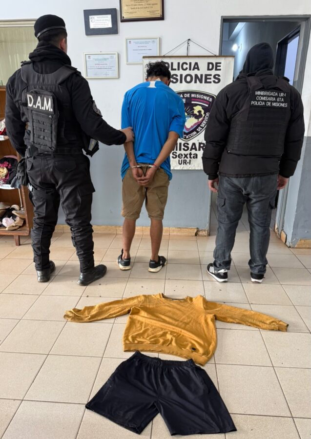 Intentó escapar a piedrazos tras robar un comercio en Posadas: terminó detenido 1 2 - detenido1 2 - 1