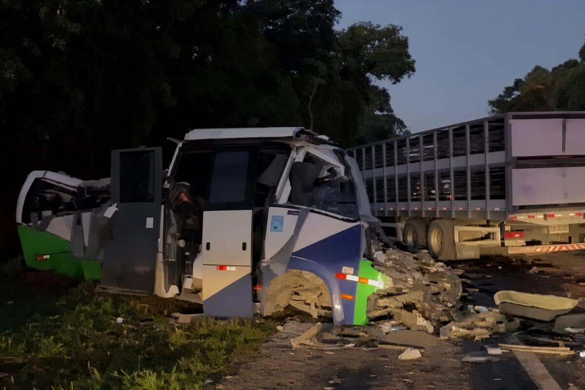 Choque frontal entre camión y minibús dejó 23 muertos en el sur de Brasil