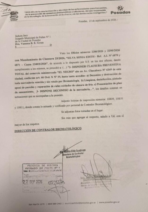 Clausura de un minimercado en Posadas: la Municipalidad denunció irregularidades sanitarias y una agresión 10 20 - Clausura de un minimercado en Posadas la Municipalidad denuncio irregularidades sanitarias y una agresion 4 - 19
