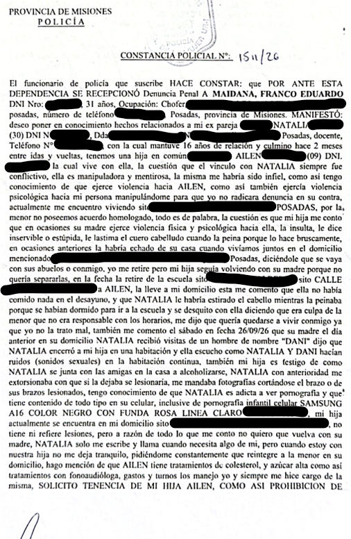 Denunciaron a una docente por violencia contra su hija de 9 años y presunto consumo de MASI en Posadas 1 2 - Denunciaron a una docente por violencia contra su hija de 9 anos y presunto consumo de MASI en Posadas 2 - 1