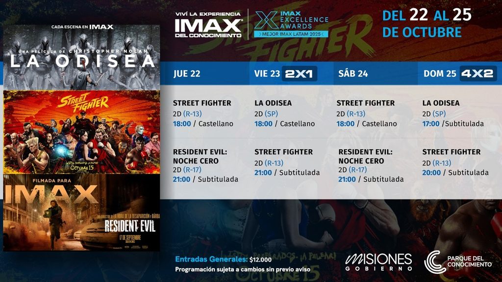 Street Fighter encabeza la cartelera del IMAX con promociones para el fin de semana 1 2 - Cartelera IMAX 22 25 - 1